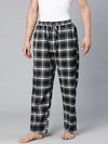 A Black Brush Check Elasticated & Tie-Knotted Men Nightwear Pajama