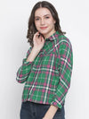 Tiggs of green check print women shirt