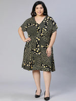 Black Mood Printed Wpmen Plus Size Dress