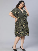 Black Mood Printed Wpmen Plus Size Dress