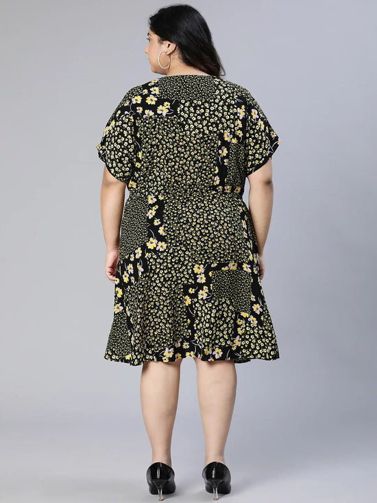 Black Mood Printed Wpmen Plus Size Dress