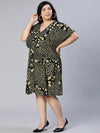 Black Mood Printed Wpmen Plus Size Dress