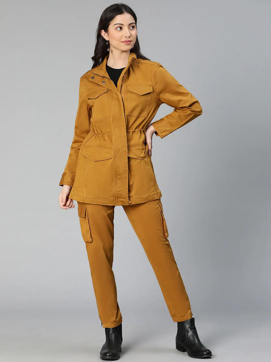 Indeed Mustard Elasticated Women Cotton Pants