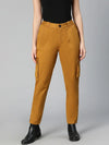 Indeed Mustard Elasticated Women Cotton Pants