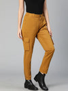 Indeed Mustard Elasticated Women Cotton Pants