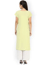 Ahika Women Lime Green Printed Straight Kurta