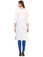 Ahika Women Blue White Printed Straight Kurta 1