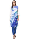 Ahika Women Blue White Printed Straight Kurta 1