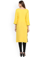 Ahika Women Yellow Printed Straight Kurta 1