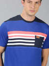 UrGear Men's Color Block T-shirt-UrMHalfSleeveRoyalYd1pS