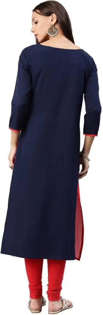 Ahika Women Festive Wear Crepe Fabric Navy Blue Color Printed Trendy Kurti Pk1595