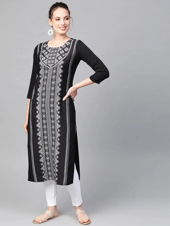 Ahika Women Black Color Fancy Daily Wear Kurti