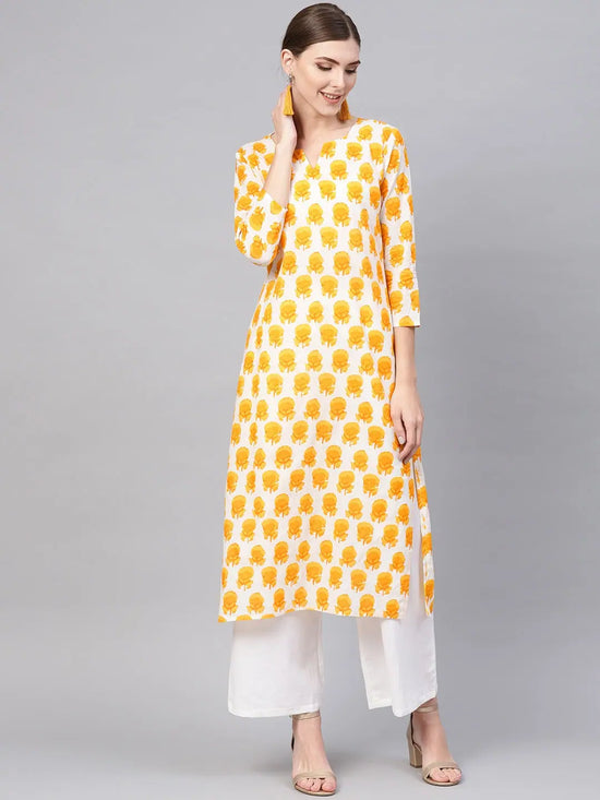 Ahika Women Casual Wear Cotton Fabric Printed Trendy Kurti