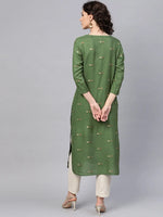 Ahika Women Green Color Printed Fancy Kurti