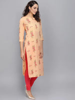 Ahika Women Festive Wear Cotton Fabric Printed Trendy Kurti