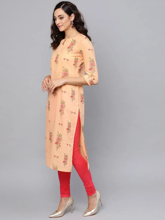 Ahika Women Festive Wear Cotton Fabric Printed Trendy Kurti