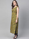 Ahika Women Cotton Fabric Trendy Festive Wear Mehendi Green Color Kurti