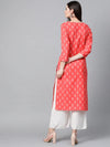 Ahika Women Cotton Simple Function Wear Pink Kurti