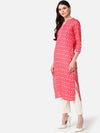 Ahika Women Casual Wear Pink Printed Kurti