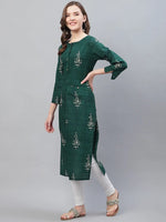 Ahika Women Fancy Occasion Wear Green Printed Kurti