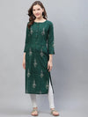 Ahika Women Fancy Occasion Wear Green Printed Kurti