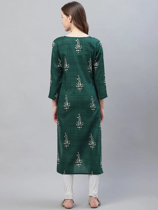 Ahika Women Fancy Occasion Wear Green Printed Kurti