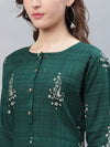 Ahika Women Fancy Occasion Wear Green Printed Kurti