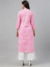 Ahika Women Pink Leheriya Printed Kurta