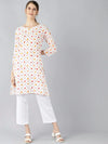 Ahika Women White Printed Kurta