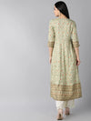 Ahika Women Green Floral Printed Anarkali Kurta