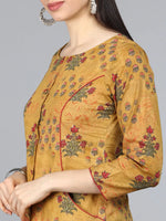 Ahika Women Mustard Ethnic Motifs Solid Kurtas