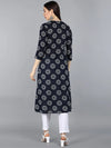 Ahika Women Navy Blue Ethnic Motifs Printed Kurtas