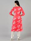 Ahika Women Pink Floral Kurtas