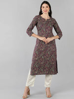 Ahika Women Purple Ethnic Motifs Printed Kurtas