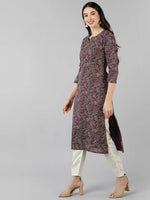 Ahika Women Purple Ethnic Motifs Printed Kurtas