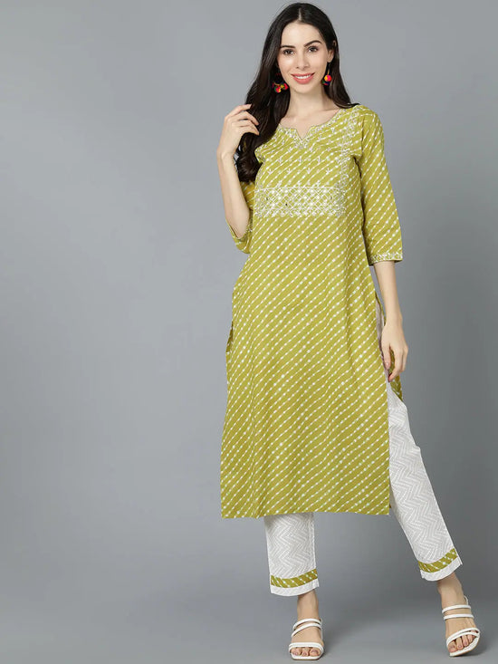 Ahika Women Yellow Cotton Striped Kurtas