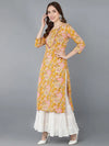 Ahika Women Mustard Cotton Floral Printed