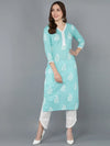 Ahika Women Blue Cotton Paisley Printed