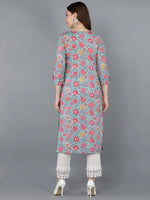 Ahika Women Blue Cotton Floral Printed 4