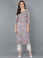 Ahika Women Blue Cotton Floral Printed 4