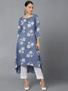 Ahika Women Blue Cotton Floral Printed Kurtas 1