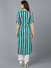 Ahika Women Multi Cotton Striped Printed Kurtas