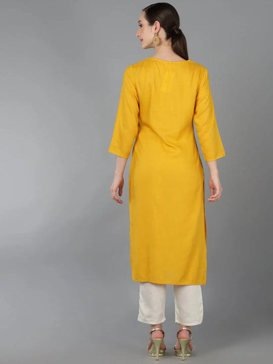 Ahika Women Mustard Cotton Blend