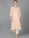 Ahika Women Peach Cotton