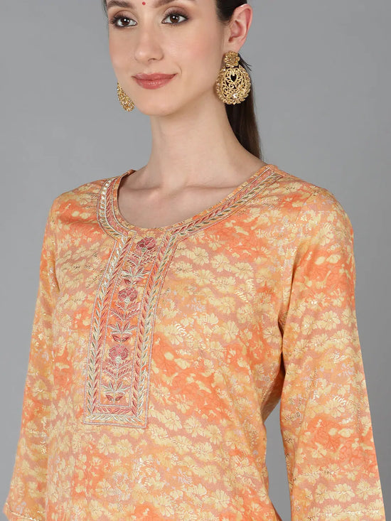 Ahika Women Peach Silk Blend