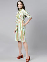 Ahika Women Multicoloured Striped Shirt Style Dress