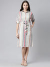 Ahika Multi Striped Georgette Shirt Dress