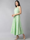 Ahika Sea Green Floral Maxi Dress