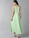 Ahika Sea Green Floral Maxi Dress