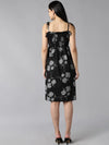 Ahika Black Cotton Floral Dress